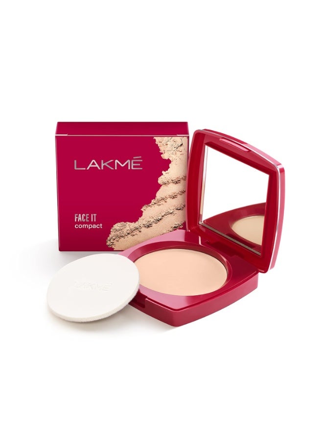 Lakme Forever Matte Compact, Smooth Finish, Lightweight Compact Powder That Lasts for 12 HrsFor A Natural Even Toned Look, Coral, 9g - Image 1