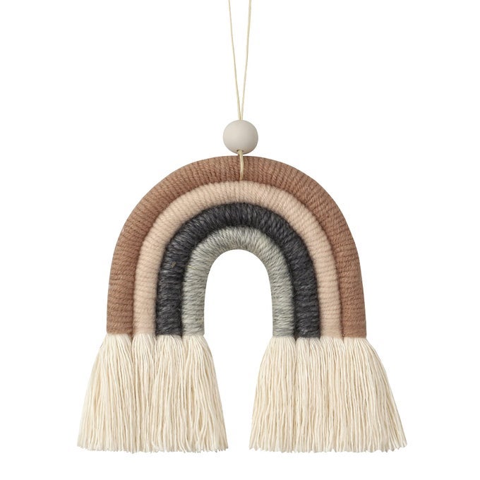 MACRAME RAINBOW CHARM ESSENTIAL OIL DIFFUSER FOR CARS BABY NURSERY CHILDRENS BEDROOM HOME DECOR COLORFUL DECORATIVE HANGING AIR FRESHENER ACCESSORIES 35X4 ESPRESSO
