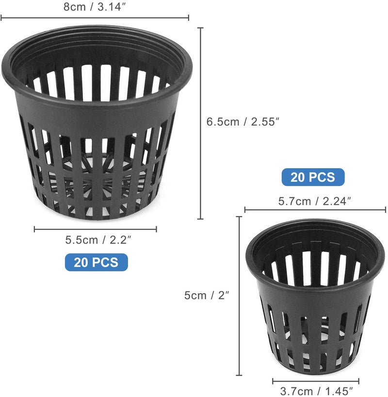 Awpeye 40 Pack 3" 2" Net Cup Pots, Plastic Lightweight Economy Net Pots for Hydroponics - Indoor or Outdoor Growing - Image 2