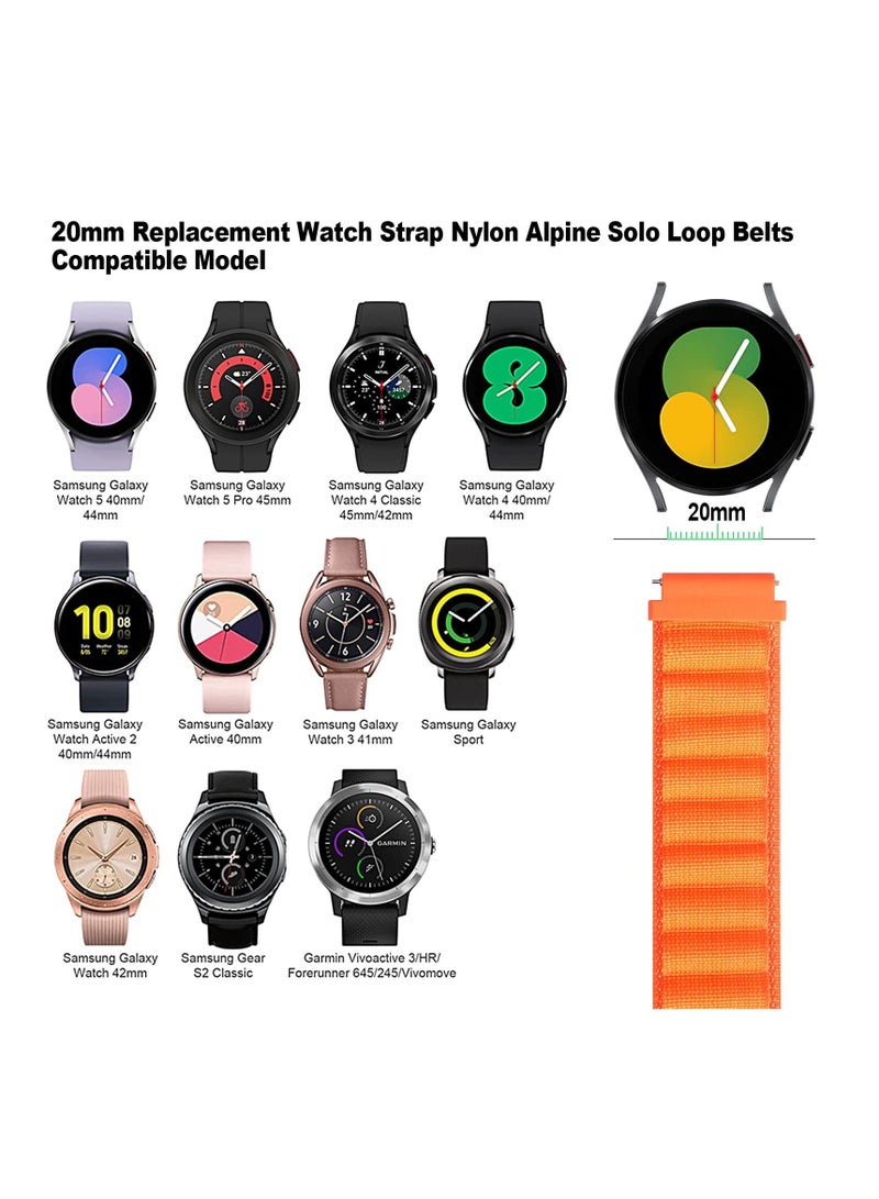 Anmi أحزمة ساعة مقاس 20 مم متوافقة مع Samsung Galaxy Watch 6 Classic 47 مم 43 مم Galaxy Watch 6/5/4 40 مم 44 مم / Galaxy Watch 5 Pro حزام نايلون رياضي حزام سريع الفك لـ Amazfit GTS 4 - Image 4