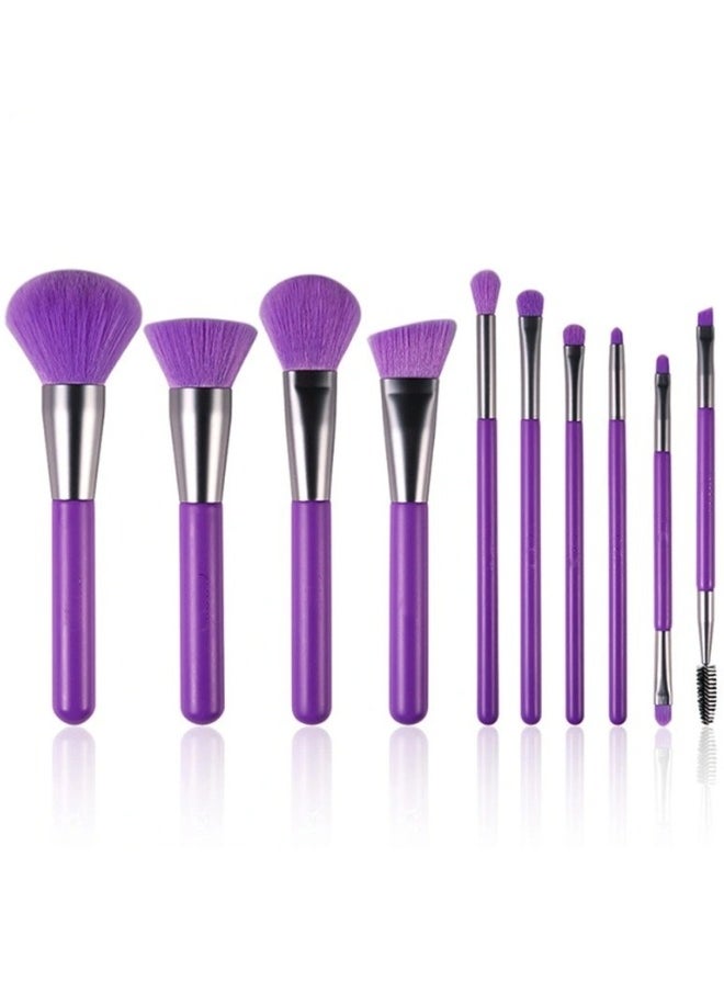 KIKI Set of 10 Makeup Brushes-Purple  - Image 1