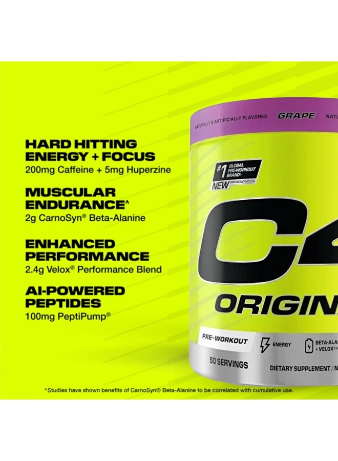 C4 Original Pre-Workout - GRAPE- 50 Servings 455 Gm - Image 3