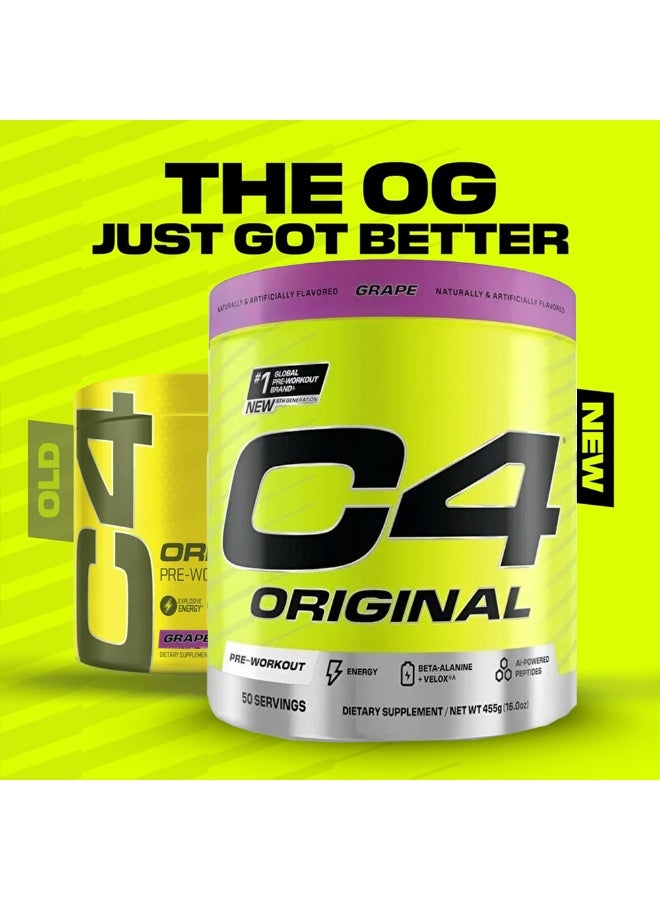 C4 Original Pre-Workout - GRAPE- 50 Servings 455 Gm - Image 5