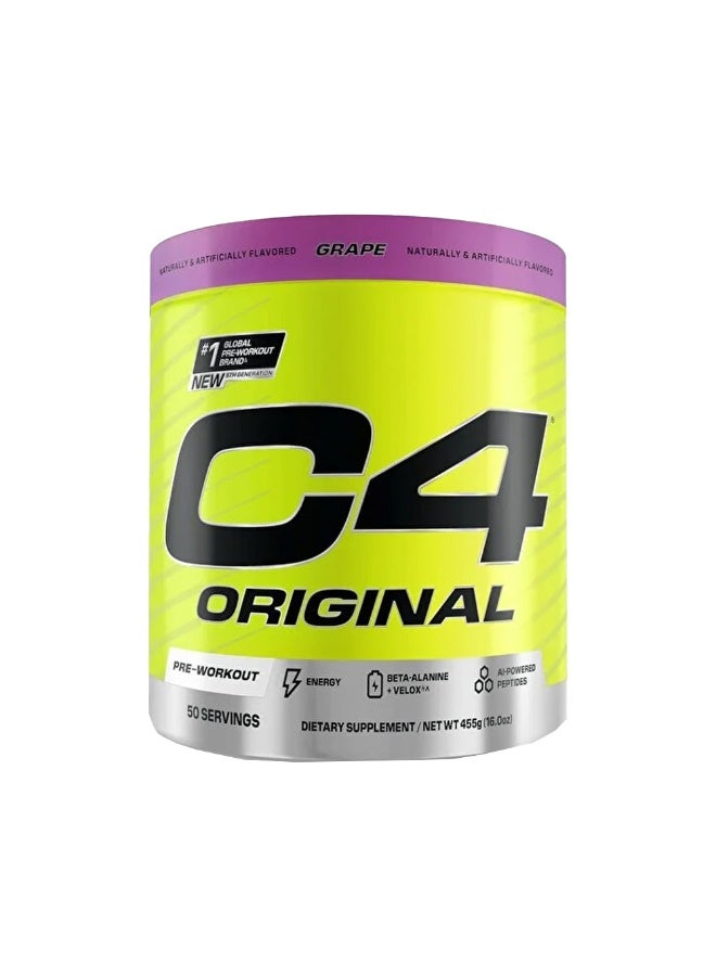 C4 Original Pre-Workout - GRAPE- 50 Servings 455 Gm - Image 1