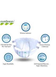 nateen Nateen Combi Maxi Incontinence Adult Diaper, X-Large, Waist Size 130-175cm,10 Count Adult Diapers, with Maximum Absorbent Layer, Leak Guard,Disposable Underwear for Men&Women-3900ml Absorbency.  - Image 4