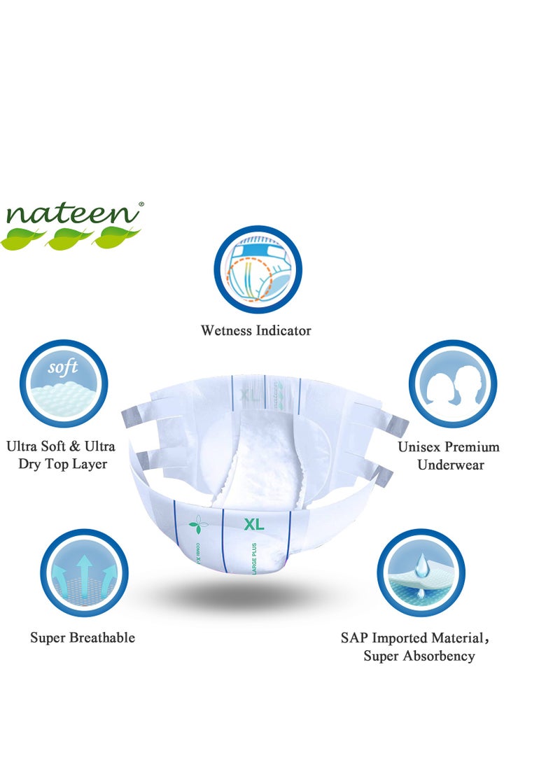 nateen - Combi Maxi Incontinence Adult Diaper, X-Large, Waist Size 130-175Cm,10 Count Adult Diapers, With Maximum Absorbent Layer, Leak Guard,Disposable Underwear For Men&Women-3900Ml Absorbency. - Image 1