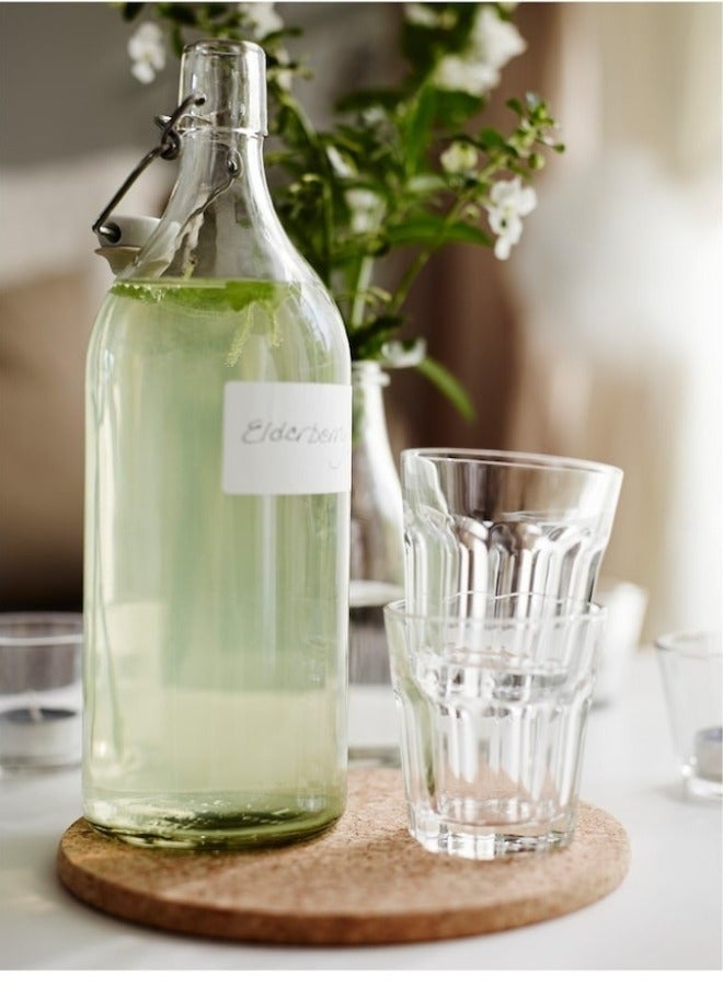 Bottle with stopper, clear glass, 1L  - Image 3