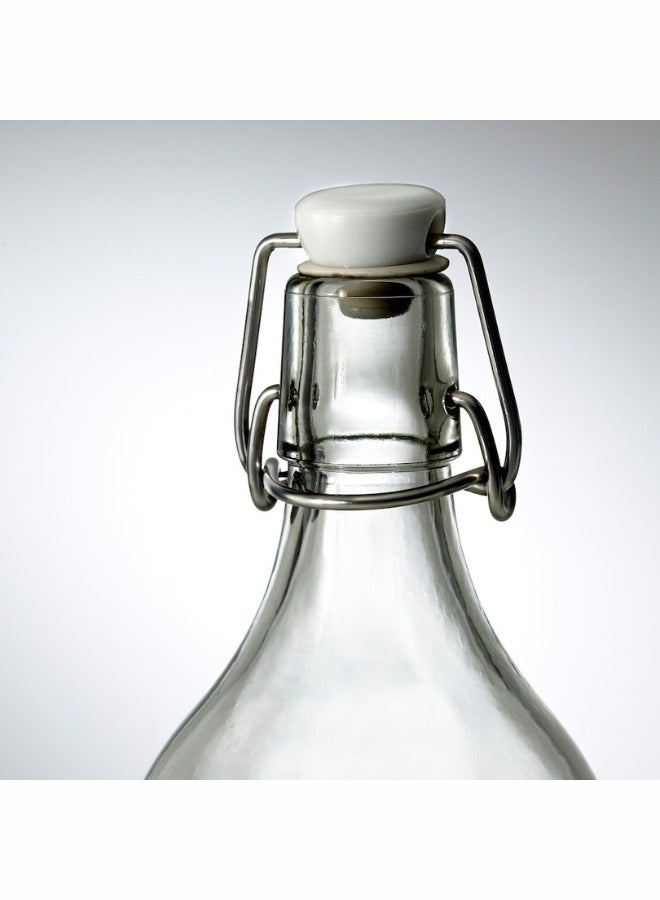 Bottle with stopper, clear glass, 1L  - Image 5