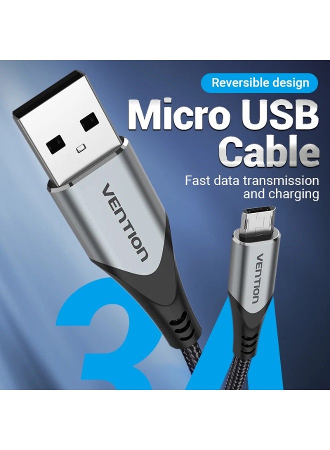 VENTION USB 2.0 A Male to Micro-B Male Cable  Gray Aluminum Alloy Type（Reversible Design) - Image 4