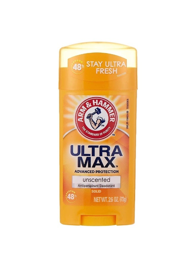 Arm & Hammer Ultramax Solid 48H Antiperspirant Deodorant Stick, Unscented 73G - Image 4