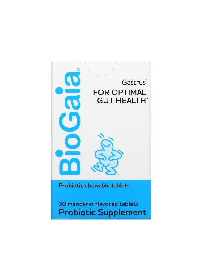 BioGaia Gastrus For Optimal Gut Health Mandarin 30 Tablets  - Image 1
