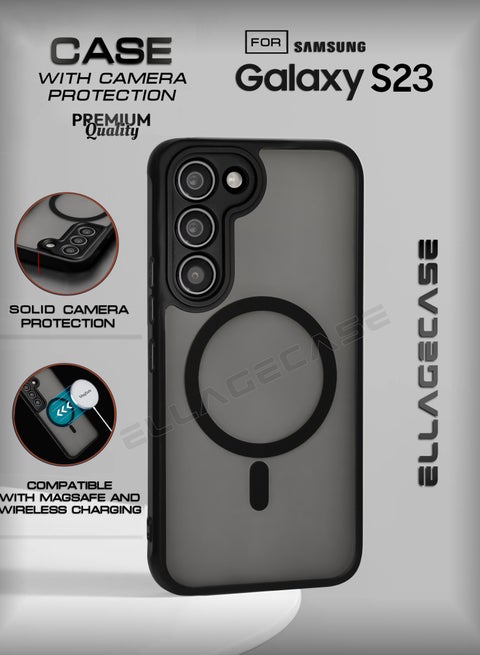 Case for Samsung Galaxy S23, Ultra Thin Frameless Case With MagSafe Wireless Charging, Solid Camera Protection, Shockproof Magnetic Black Cover