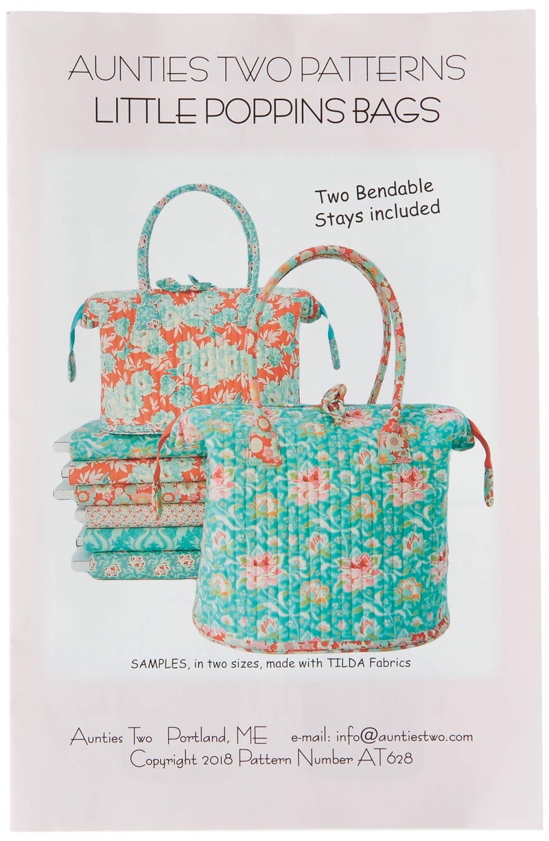 Aunties Two Little Poppins Bag Sewing Pattern with Two Bag Stays by Aunties Two - Image 4