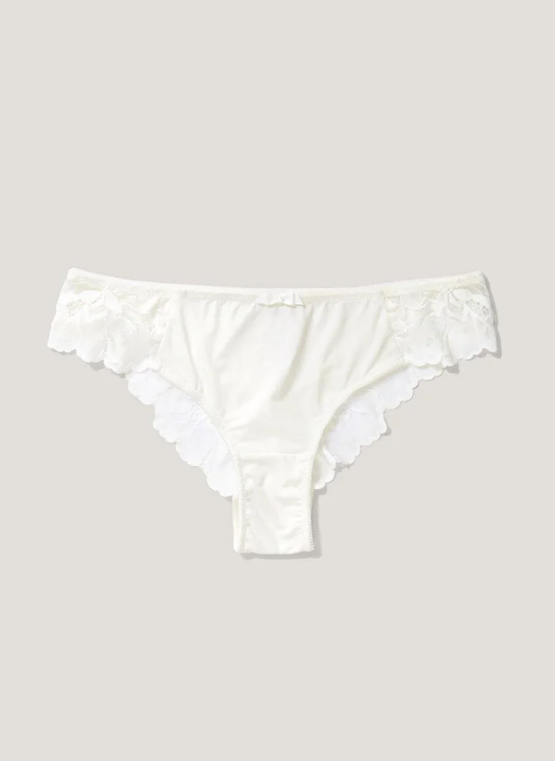 ماتلان Cream Lace Detail Brazilian Knickers