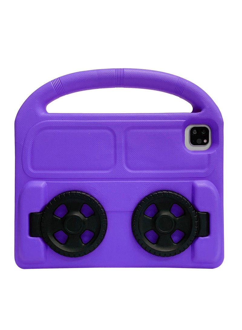 KASTWAVE Ipad Air 9.7 Shockproof EVA Foam Case Cover With Wheel Stand For Apple iPad 9.7 inch (6th Gen / 5th Gen) iPad Air 2/ iPad 5/6 Purple - Image 1
