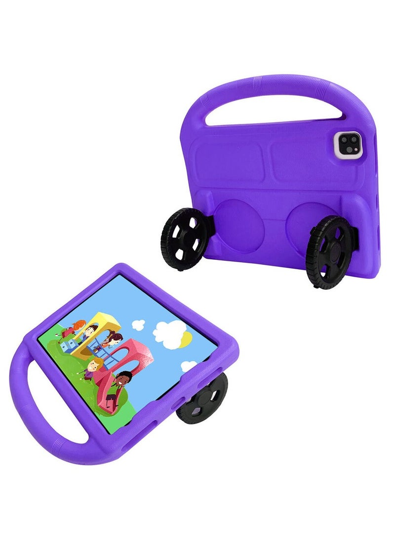 KASTWAVE Ipad Air 9.7 Shockproof EVA Foam Case Cover With Wheel Stand For Apple iPad 9.7 inch (6th Gen / 5th Gen) iPad Air 2/ iPad 5/6 Purple - Image 2