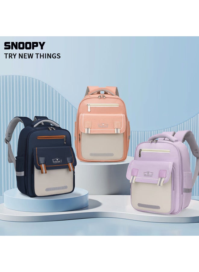Snoopy Elementary School Backpack For Grades 1-4, Cloud-shaped Lightweight Spine-protecting Backpack, Double Shoulder Children's Schoolbag For Boys, Royal Blue - Image 2