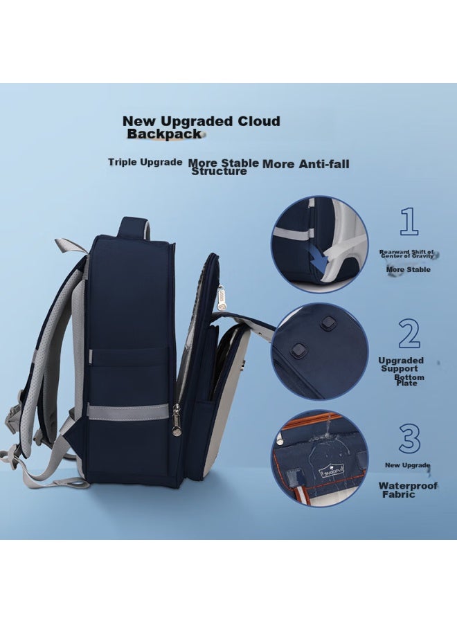 Snoopy Elementary School Backpack For Grades 1-4, Cloud-shaped Lightweight Spine-protecting Backpack, Double Shoulder Children's Schoolbag For Boys, Royal Blue - Image 3
