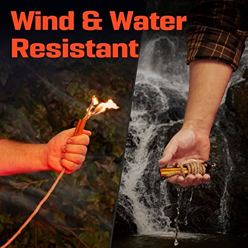PREPARED4X Fire Starter Survival Tool - All-in-One Patented Flint and Steel Kit - Ferro Rod Fire Starter with 36" Waterproof Tinder Wick Rope and Steel Fire Striker | Prepared4X - Image 5