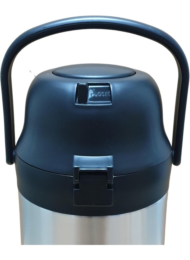 ARTC Large 5L Vacuum Insulated Stainless Steel Coffee and Tea Airpot A practical high-capacity beverage dispenser for keeping drinks hot and ready to serve. This 5-liter stainless steel airpot combines durable construction, vacuum insulation, simple pump operation, and a portable handle, making it suitable for offices, kitchens, restaurants, conferences, celebrations, and family gatherings. - Image 4