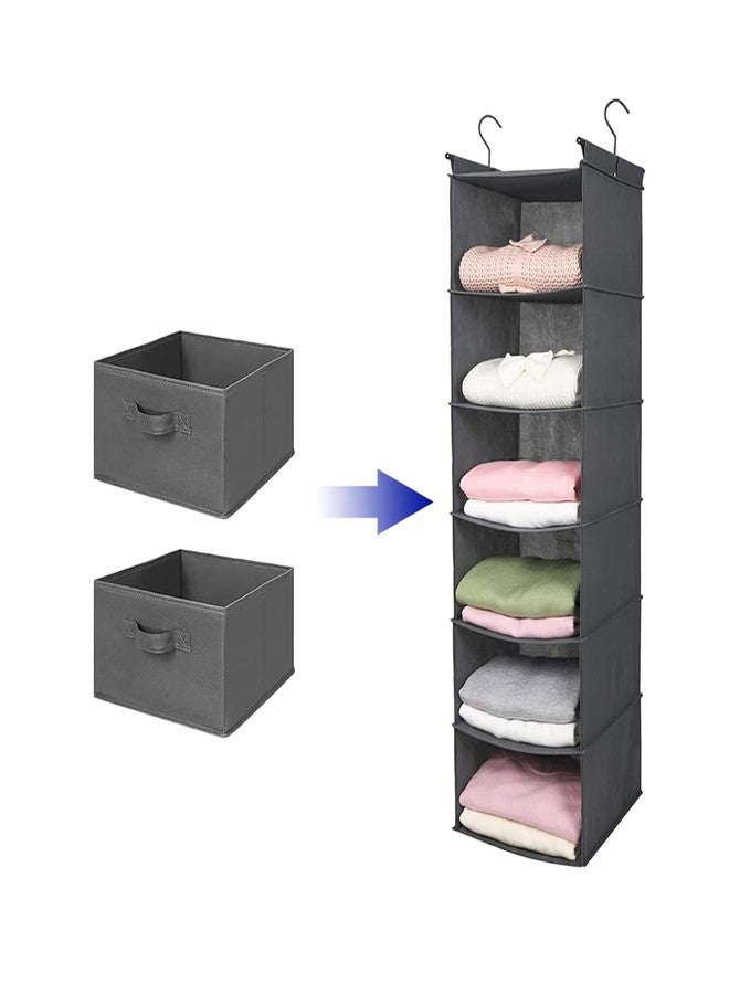 MAX Houser Hanging Shelf Closet Storage Organizer Removable Drawers ，Hanging Storage Organizer Hanging Sweater 2 Sock Underwear Drawers for Closet, Bedroom, Dark Grey - Image 4