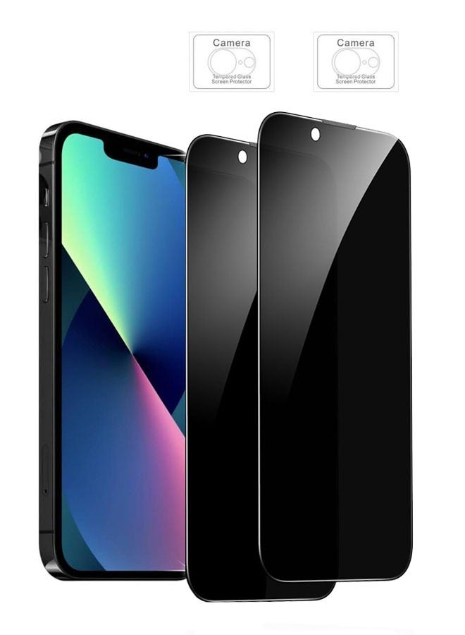 الطين ايزو عبوتان من واقي شاشة الخصوصية لـ iPhone 16e و iPhone SE4 2025 + عبوتان من واقي عدسة الكاميرا، زجاج مقسى 9H+ فائق الجودة، تغطية كاملة للشاشة - Image 1