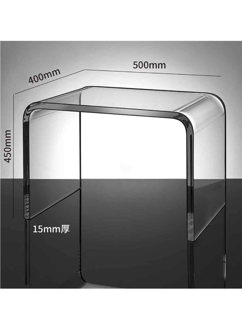 TPGP Acrylic Side Table, Modern Coffee Table, Laptop Table, U-Shaped Table for Small Living Room, Bedroom, and Office - Image 3