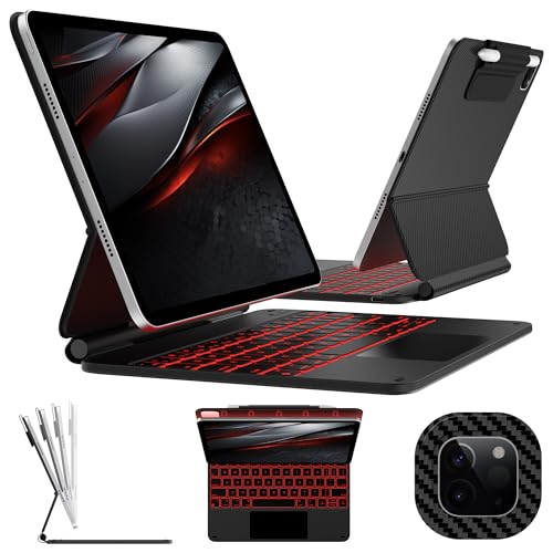 typecase Edge Keyboard Case for iPad Pro 11-inch (M5/M4, 2025/2024), Easy-Set Floating Magnetic Stand, Magic-Style Keyboard with 11 Colors Backlight, Multi-Touch Trackpad, Pencil Holder, Carbon Fiber - Image 1