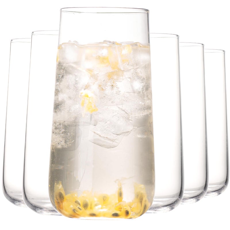 Wlasss Water Glasses Set of 6 175oz Large Drinking Glasses Clear Crystal Lightweight Glass cups Glassware Set for JuiceIced TeaMojitokitchen and barGifts