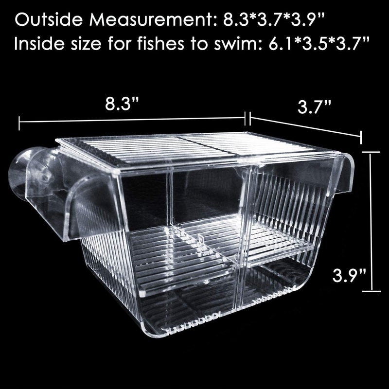 capetsma Cepetsma Fish Breeder Box - Hang-on Nursery Fish Tank With Breeding Hatchery, Perf for Aggressive & Injured Species - Image 5