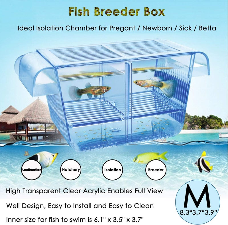 capetsma Cepetsma Fish Breeder Box - Hang-on Nursery Fish Tank With Breeding Hatchery, Perf for Aggressive & Injured Species - Image 1