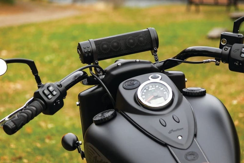 Kuryakyn 2720 MTX Road Thunder Weather Resistant Motorcycle Sound Bar Plus: 300 Watt Handlebar Mounted Audio Speakers with Bluetooth, USB Power Charger, Satin Black - Image 3