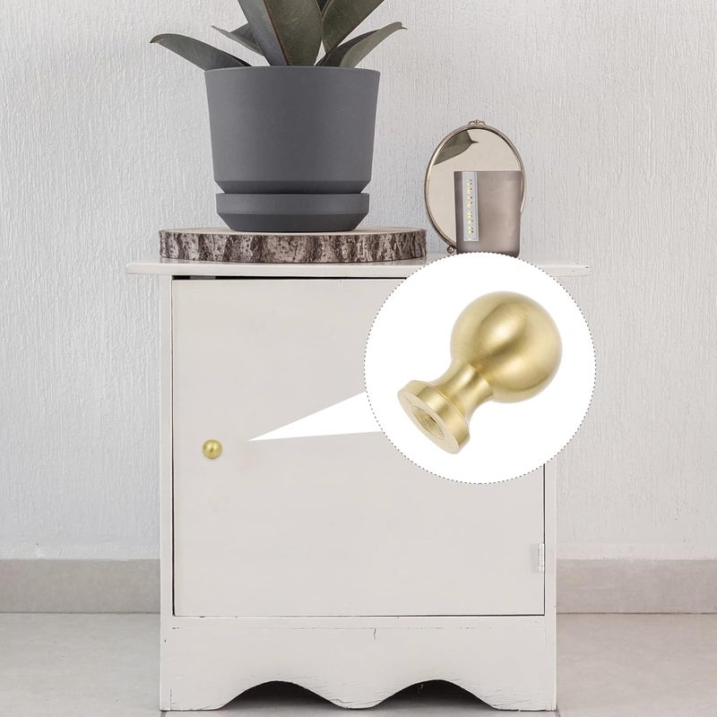 klarako 2pcs Drawer Handle Knobs for Wardrobe Vintage Knobs Handle Knobs Single Hole Knobs Dresser Drawer knobs Brass knob Brass pulls Golden Round Dresser Knobs Cupboard New Chinese Style - Image 4