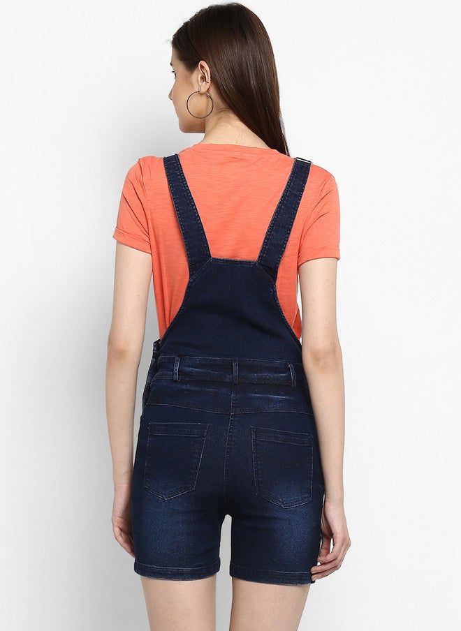 StyleStone Women's Blue Stretchable Slim Fit Denim Dungarees - Image 4