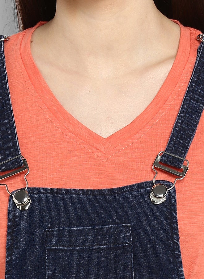 StyleStone Women's Blue Stretchable Slim Fit Denim Dungarees - Image 2