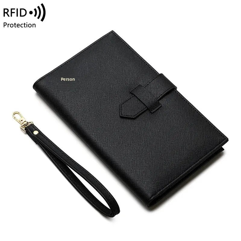 New RFID Anti-magnetic Passbook Bag Zipper Hasp ID Bag Passbook Holder Multifunctional Long Women''s Wallet - Image 3