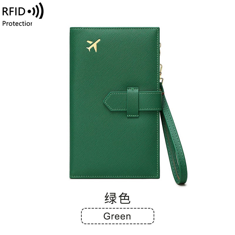 New RFID Anti-magnetic Passbook Bag Zipper Hasp ID Bag Passbook Holder Multifunctional Long Women''s Wallet - Image 1