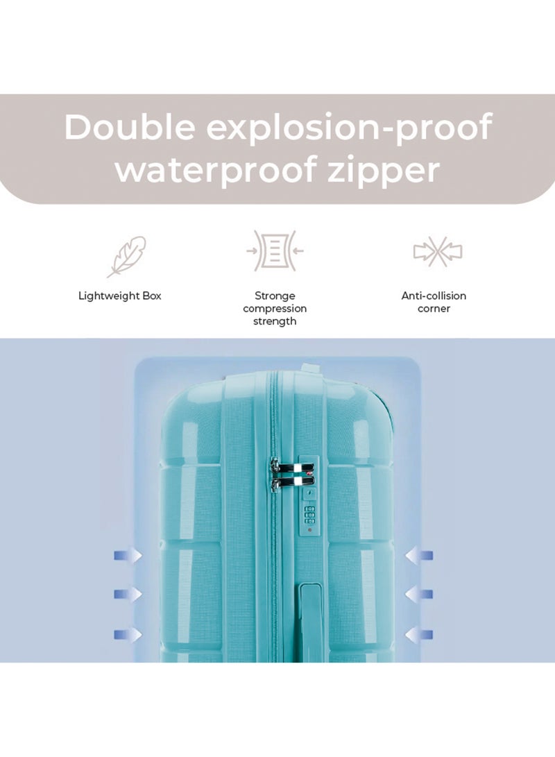 Reflection PP Cabin Luggage Airline Approved, Scratchproof Lightweight 20 Inch Luggage- 360° Silent Wheels, PP Hard Suitcase Trolley, Spinner Wheels, Travel Luggage  (20-Inch , Blue) - Image 5