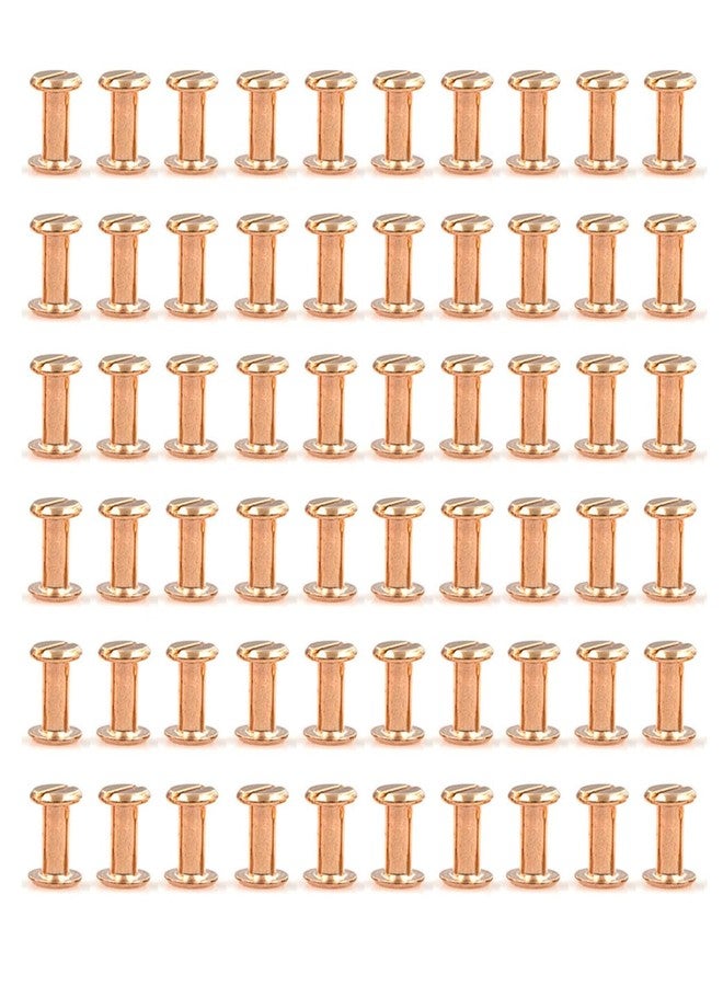 ALLOYPRO 60 Sets Chicago Screws Assorted Kit 3 Sizes Rose Gold Leather Rivets 1/4 3/8 1/2 Screw Rivets Flat Fillister Book Binding Posts Nail Rivet Chicago Bolts for DIY Leather Craft Bookbinding - Image 1