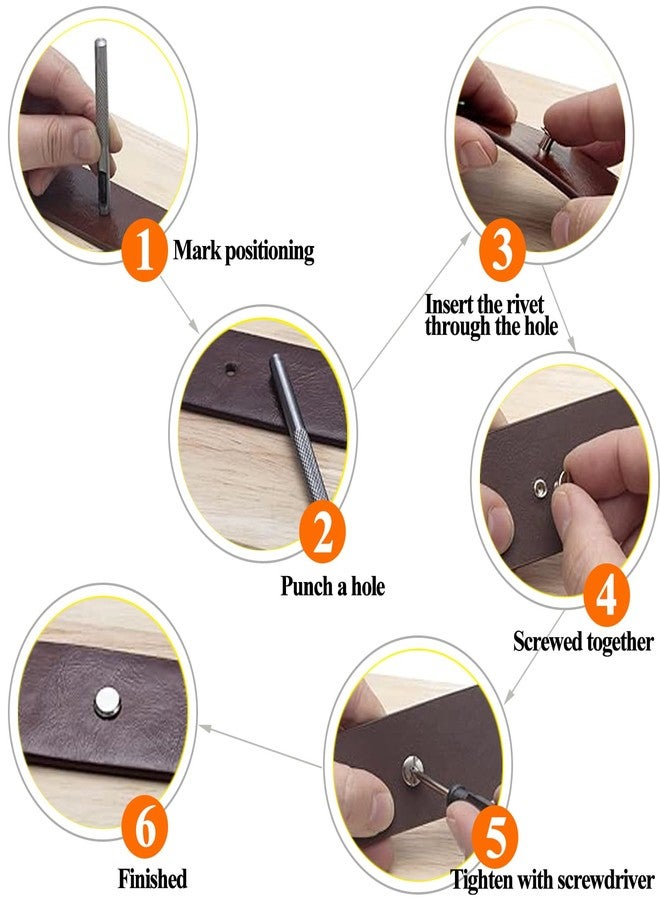 ALLOYPRO 60 Sets Chicago Screws Assorted Kit 3 Sizes Rose Gold Leather Rivets 1/4 3/8 1/2 Screw Rivets Flat Fillister Book Binding Posts Nail Rivet Chicago Bolts for DIY Leather Craft Bookbinding - Image 4