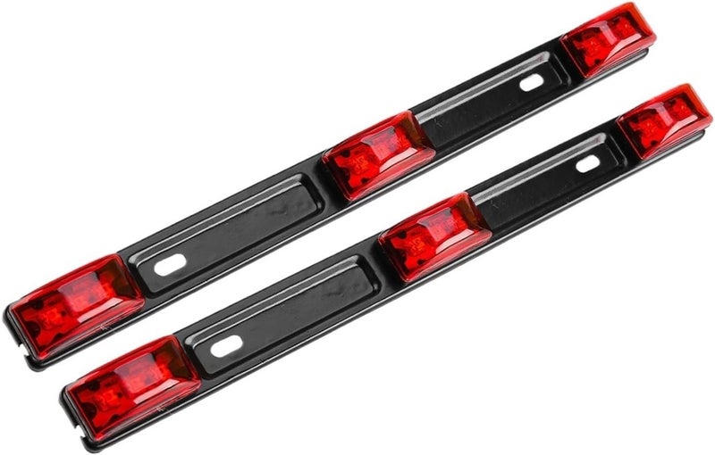 Rear tail light taillights 2pcs Stainless Red LED Rear Clearance ID Marker Light Bar for fit for for truck Trailer for Pickup Boat Tail Lamp - Image 2