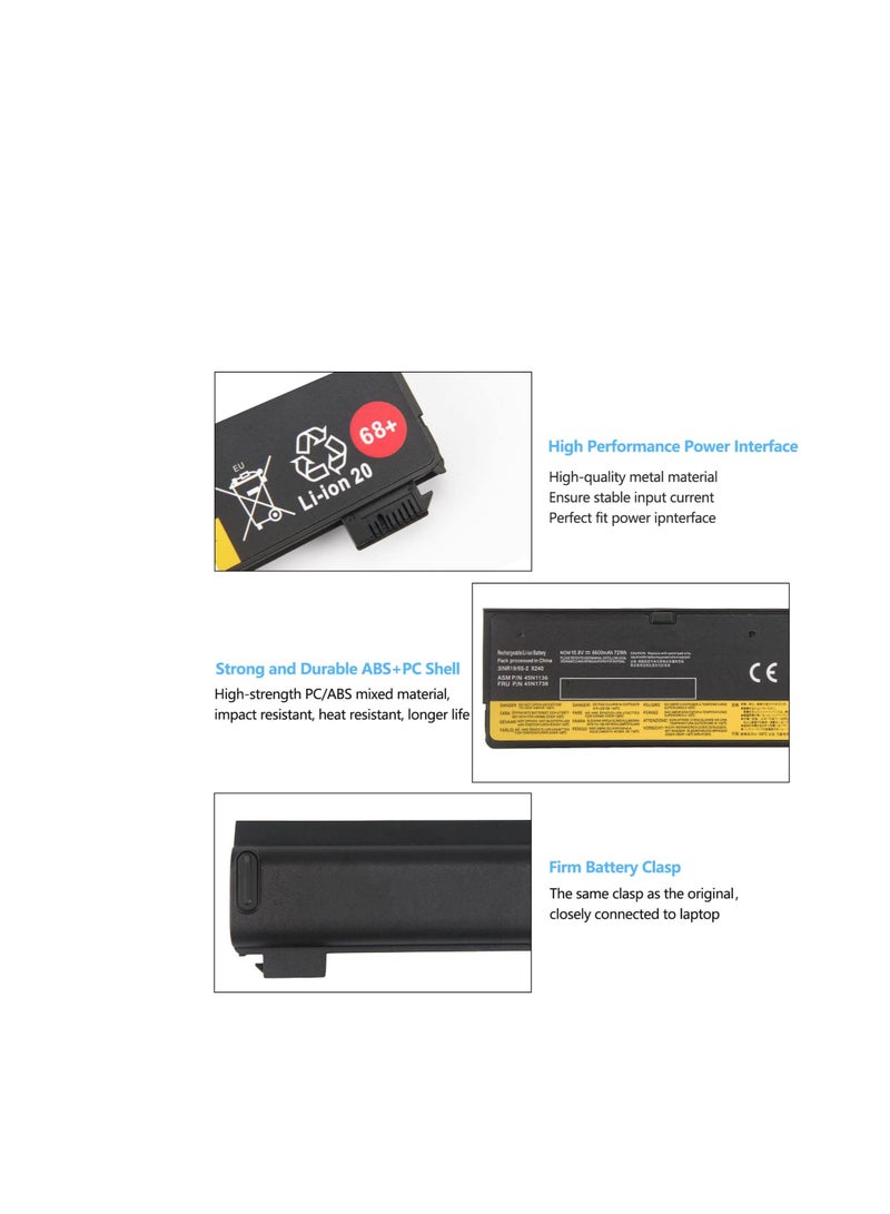 Terabyte 68+ 0C52862 Laptop Battery for Lenovo ThinkPad T440 T440S T450 T450S W530 L430 L530 W550 W550s X240 X250 X260 45N1000 45N1001 45 n1003 45N1004 45N1010 45N1013 0A3630 72Wh - Image 4