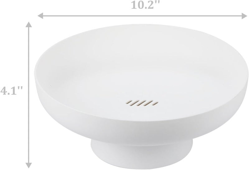 IBWell 102 inch Fruit Holder for Kitchen Countertop Plastic Fruit Basket for Counter White Fruit Bowl for Home Decor Modern Centerpiece Bowl for Dining Table - Image 2