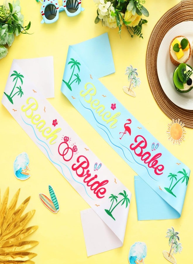 Serencatcher 7Pcs Beach Bachelorette Sash, Beach Bride Sash for Beach Bachelorette Party Favors Tropical Beach Theme Party Decorations Beach Babe Sash Luau Hawaiian Flamingo Party Supplies - Image 2
