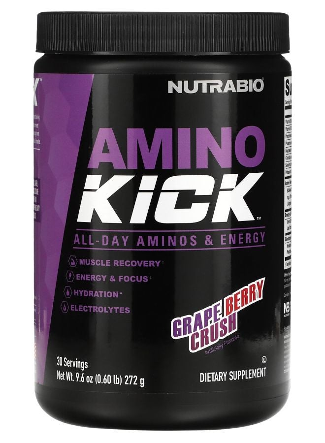 NutraBio Amino Kick Grape Berry Crush 0.6 lb (272 g)