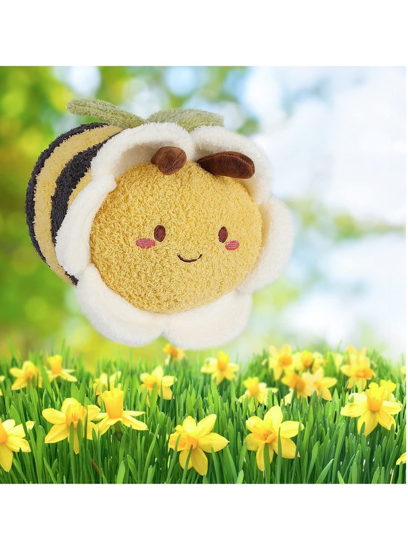 Flower Bee Plush Toy, 11“ Funny C ute Stuffed Plushie Pillow Doll, Soft Fluffy Birthday Hugging Cushion Decor, Present for Kids and Adults - Image 2