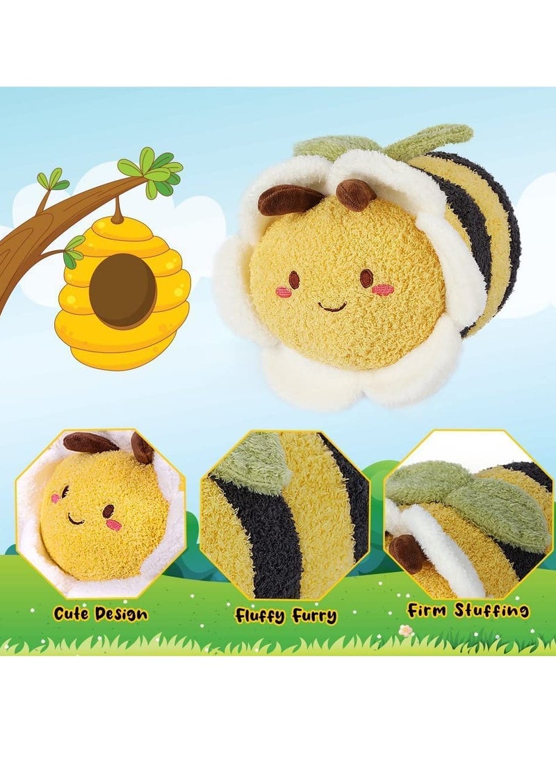 Flower Bee Plush Toy, 11“ Funny C ute Stuffed Plushie Pillow Doll, Soft Fluffy Birthday Hugging Cushion Decor, Present for Kids and Adults - Image 3