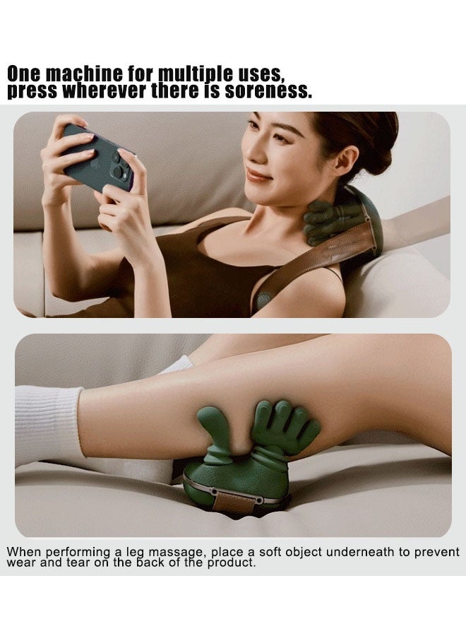 Super ZYouth Neck Shoulder Massager with Heat, Three Massage Levels, Cordless Deep Tissue 4D Expert Kneading Massager, Shiatsu Neck and Shoulder Massage Pillow for Neck, Traps, Back and Leg Pain Relief, Gifts for Men Women Dark Green - Image 5