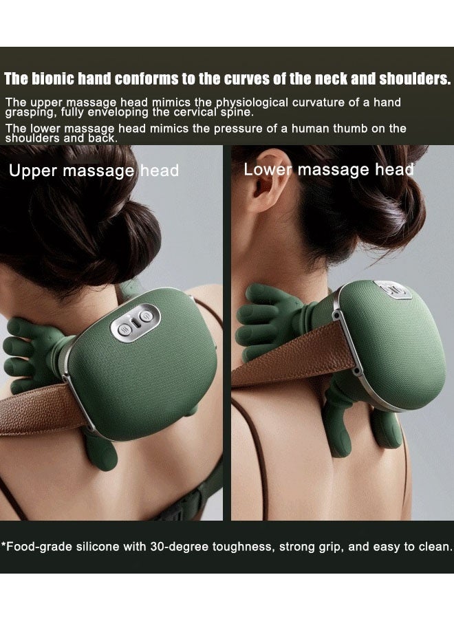 Super ZYouth Neck Shoulder Massager with Heat, Three Massage Levels, Cordless Deep Tissue 4D Expert Kneading Massager, Shiatsu Neck and Shoulder Massage Pillow for Neck, Traps, Back and Leg Pain Relief, Gifts for Men Women Dark Green - Image 3