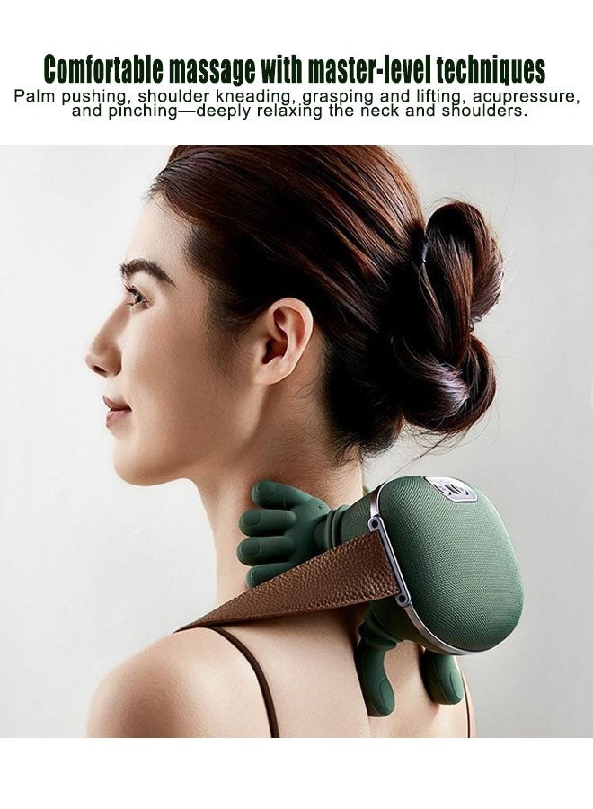 Super ZYouth Neck Shoulder Massager with Heat, Three Massage Levels, Cordless Deep Tissue 4D Expert Kneading Massager, Shiatsu Neck and Shoulder Massage Pillow for Neck, Traps, Back and Leg Pain Relief, Gifts for Men Women Dark Green - Image 2